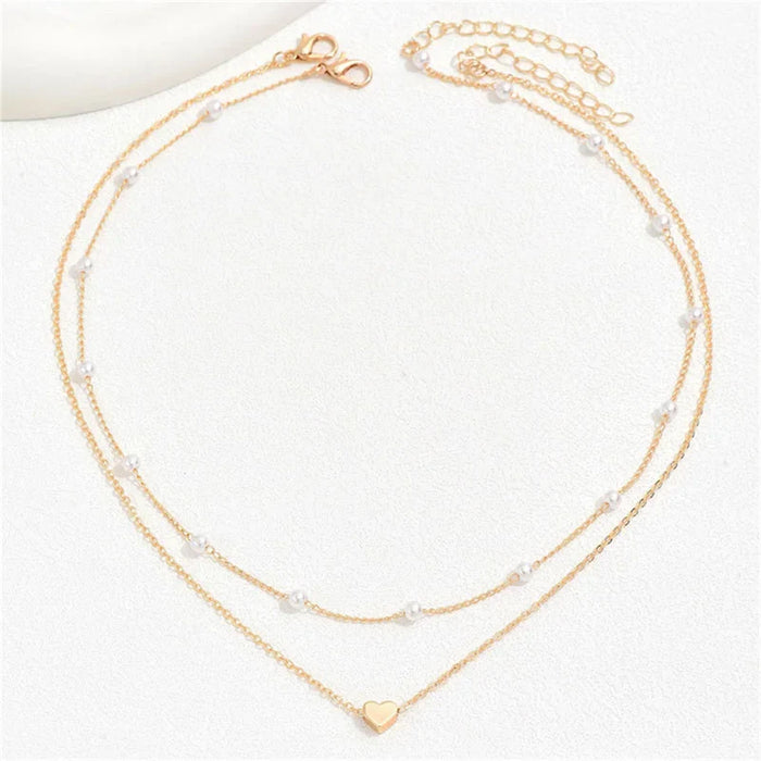 Elegant Pearl Grace – Verstellbare Perlenkette in Gold/Silber